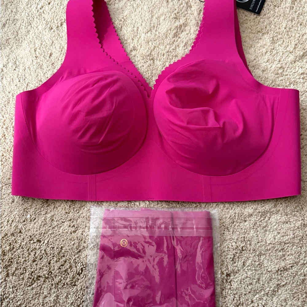 Evelyn Bobbie - Evelyn Bra and Panty Set in Wildflower Pink XL NWT
